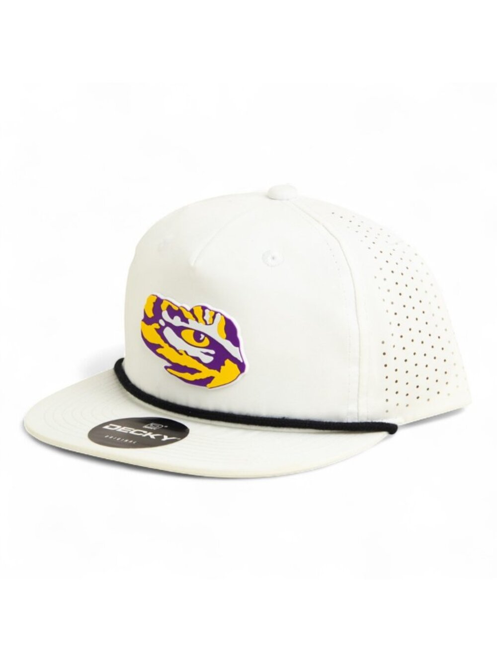 LSU Tiger Eye 3D Perforated Rope Hat- White/ Black